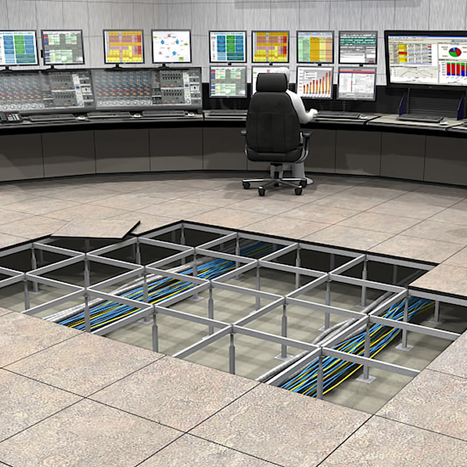 AUCO Santral ve sistem odaları, çağrı merkezleri Yükseltilmiş Döşeme, zemin yükseltme Sistemleri, floor upgrade, raised floor